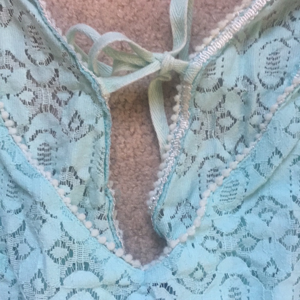 Aqua/sea foam green/mint playsuit/romper sz S - Picture 3 of 7